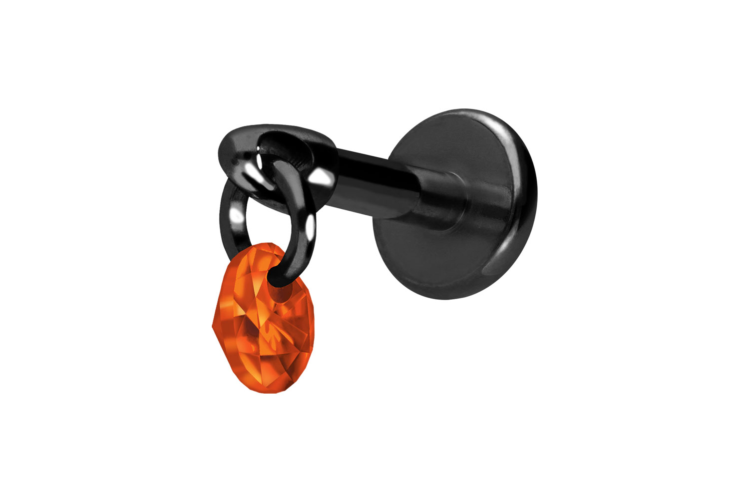 Titan Labret Piercing mit Innengewinde RUNDER KRISTALL